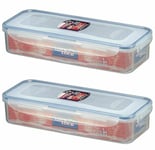 2 x Lock And Lock Bacon Box Container 1 Litre Storage Keeps Rashers Fresh