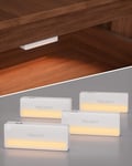 Lampe De Placard, Lampes Led, Sans Fil, Rechargeable Par Usb, Aimanté, Détecteur De Mouvement, Éclairage D'Armoire À Capteur De Cuisine, Veilleuse Pour Placard, Armoire (4 Pack)