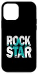 Coque pour iPhone 12 mini Graphique Turquoise Rock Star Distress de couleur turquoise