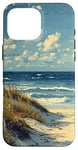 Coque pour iPhone 16 Pro Max Plage de sable avec dunes - Graphique vintage