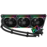 Frozen Infinity 360 Black Refroidisseur à eau pour processeur, 360 Aio, triple ventilateur TL-M12-PWM, refroidisseur de processeur Infinity Mirror pour AMD/AM4/AM5, Intel