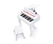 Hape Piano à Queue en Bois Électronique Blanc - Instrument de Musique en Bois à 30 Touches - Jouet pour Enfant dès 3 ans - Fille et Garçon - Tabouret Bois Blanc Inclus