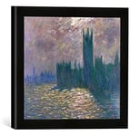 Kunst für Alle 'Image encadrée de Claude Monet Parliament, Reflections on The Thames, 1905, d'art dans Le Cadre de Main de qualité Photos, 30 x 30 cm, Noir Mat