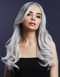 Khloe Deluxe Wig - Kan Styles! - Is-Silver Peruk med Vågor