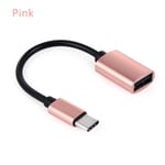 Usb Type-c Adapter Otg Cable Charger Cord Pink