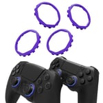 eXtremeRate Redesigned Octagonal Gated Sticks Accent Rings Luna Shell for PS5 Controller, Replacement Accessory Ghost Shell for PS4 Controller - Not for Standard Faceplate - Purple