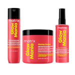 MATRIX - Routine Protectrice - Shampoing + Masque + Soin Sans Rinçage - Protège et Fait Briller la Couleur, Sans Sulfates, Cheveux Colorés et Ternes - Glow Mania