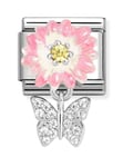 Nomination Composable Classic Silvershine charms Pink daisy with butterfly 331814/08