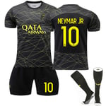 2023 Paris Saint-Germain Neymar jR #10 Fjärde Tröja Set för Barn & Vuxna M(170-175CM)