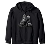 Cuban Rock Iguana Shirt Gothic Reptile Keeper Pet Owner Art Zip Hoodie