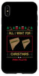 Coque pour iPhone XS Max Pull moche avec inscription « All I Want For Christmas Is A Pan Flute Music »