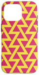 Coque pour iPhone 16 Pro Pink Vivid Yellow Triangle Zigzag Line Abstract Pattern