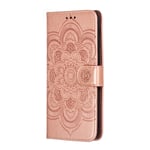 Flip Case for Samsung Galaxy M30, Genuine Leather Case Business Wallet Case with Card Slots, Magnetic Flip Notebook Phone Cover with Kickstand for Samsung Galaxy M30 (Rose Gold)