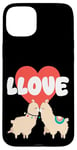 Coque pour iPhone 15 Plus LLove Funny Llama Valentine Jeu de mots pour couples amoureux de lama