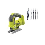 Pack Ryobi Scie sauteuse pendulaire R18JS-0 - 18 v One+ - Sans batterie ni chargeur - Pack Ryobi de 5 lames - RAK05JSBFC - 100mm