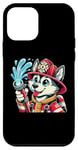 Coque pour iPhone 12 mini Adorable chien husky pompier pompier pour enfants