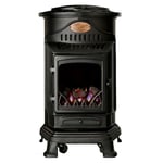 Universal - Poêle à gaz Provence 3,4 kw Noir mat Effet poêle à bois Fonte véritable Chauffage d'appoint - black