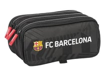 Safta F.C. Barcelona Black – Triple Big Pencil Case, Children's Pencil Case, Ideal for School-Age Children, Comfortable and Versatile, Quality and Resistance, 21.5 x 8 x 10 cm, Black, Black/White,