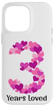 iPhone 14 Pro Max 3 Years Loved Heart Happy 3rd Birthday Girl Case