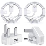 TORTOISE LOOK [Apple MFi Certified]iPhone Charger Plug and 2M Cable,2Pack USB Plug with Lightning Cable,for iPhone14/14 Pro/14 Pro Max/13/13 Pro/13 Pro Max/12/12 Pro/SE/11/11 Pro/XS Max/XR/X/8/7/iPad