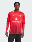 adidas Manchester United 24/25 Long Sleeve Home Jersey, Red, Size Xs, Men