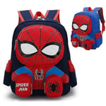 Disney Spiderman Ryggsäckar Super Heroes Student Skolväska Tecknad 3d Stereo Dagis Ryggsäck Barn Resväska Present Navy