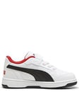 Puma Kid's Boys Reb-l Velcro Trainers, White/Black, Size 11 Younger