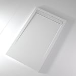 Receveur de douche 70x120 cm extra plat CLEVER en resine surface ardoisee blanc