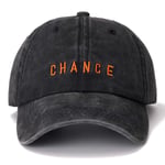 N/Ａ Baseball cap Fashion CHANCE Letter Embroidered Baseball Cap Casual Hat Man Woman Adjustable Washed Cotton Vintage Cap