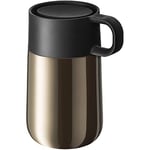 WMF Mug de voyage Impulse - En acier inoxydable - Fermeture automatique - Ouverture à 360° - Garde les boissons au chaud pendant 6h / 12h froid - Marron