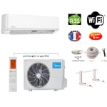 Midea - Pack Climatiseur réversible Mono-split arum a++ 2600w 26m2 + kit 15 mètres de pose complet wifi integre