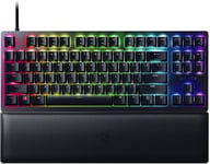 Huntsman V2 (Switches Rouges) - Clavier Gamer Optique pratiquement Sans Latence (Switches Optiques Linéaires et Silencieux, Touches en PBT Doubleshot, Repose-Poignet) Clavier US | Noir