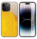 Coque Silicone Compatible Avec IPHONE 14 Pro Max (6.7) Design Bière Dessins