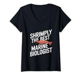 Womens Shrimply The Best Marine Biologist Marine Biology V-Neck T-Shirt