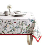 Maison d' Hermine Holly Time Nappe en 100% Coton pour Table de Cuisine, Salle à Manger, fête, Mariage, fête mères, Thanksgiving, Noël (Rectangle, 140cm x 180cm)