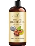 Handcraft Blends USDA Organic Jojoba Oil - 473 ml - 100% Pure & Natural - Premium Grade Carrier Oil - Hair, Face and Body Oil - Deeply Moisturizing - Anti-Aging - Cold-Pressed and Hexane-Free