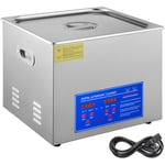 15L Ultrasonic Cleaner Machine, Stainless Steel, Digital Heater Timer, for Jewelry Cleaning, Commercial, Personal, Home Use, Silver - Mophorn