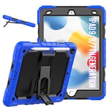 Case for iPad 9th Generation/iPad 8th Generation/iPad 7th Generation (10.2 Inch, 2021.2020/2019 Model), 3 in 1 Kickstand Shock Proof Protective Case for iPad 10.2 Inch, Blue