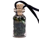 Glass Gift Bottle On Wax Cord With Aventurine -- 3.6 Cm