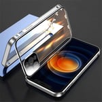 Double-Sided Buckle Magnetic Clear Case Shockproof, Touch Sensitive Anti-Scratch 360° Full Body Protection Cover Case Drop,for iphone，For iPhone 12Pro|Silver