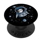 Cute Penguin Astronaut in Space Adventure Apparel PopSockets Adhesive PopGrip