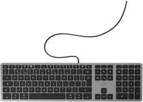 Clavier anglais QWERTY filaire pour Mac - gris sidéral et noir