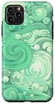 iPhone 11 Pro Max Swirl Green Color Illustration Pattern Abstract Art Case