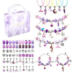 CICIGETI Cadeau Fille 5 6 7 8 9 10 11 12 Ans, Kit Bracelet Fabrication Bijoux pour Filles, Kit Bijoux comme Loisirs Créatifs & Jeux pour Filles 5-12 Ans, Calendrier de L'avent, Violet