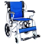 Home Accessories Elderly Disabled Transport Wheelchair with 11Kg Lightweight Steel Frame Antimicrobial Protection Folding Chair is Portable Large 16 inch Back Wheels 18 Inch/46Cm Wide Seat with Han