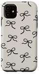 Coque pour iPhone 11 Esthétique Berce de Ruban Noir Sur Motif de Ruban Beige