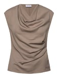 Calvin Klein Recycled Cdc Draped Top Beige