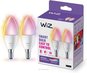 WiZ Smart Bulb, E14 Colour, Smart Dimming LED, Connected WiFi Works with Alexa,