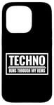 Coque pour iPhone 15 Pro Techno Runs Through My Veins Music Festival Rave Outfit