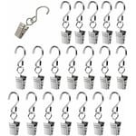 20pcs Crochet de Suspension en métal, Crochet de Rideau avec Clip, Crochet de Suspension, Clip de lumière de fête, Crochet décoratif, Pince à